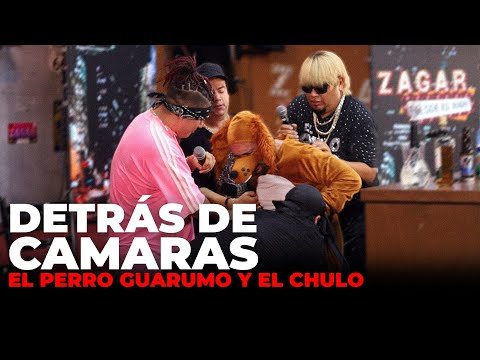 Detrás de cámaras con El Chulo y El Perro Guarumo.
